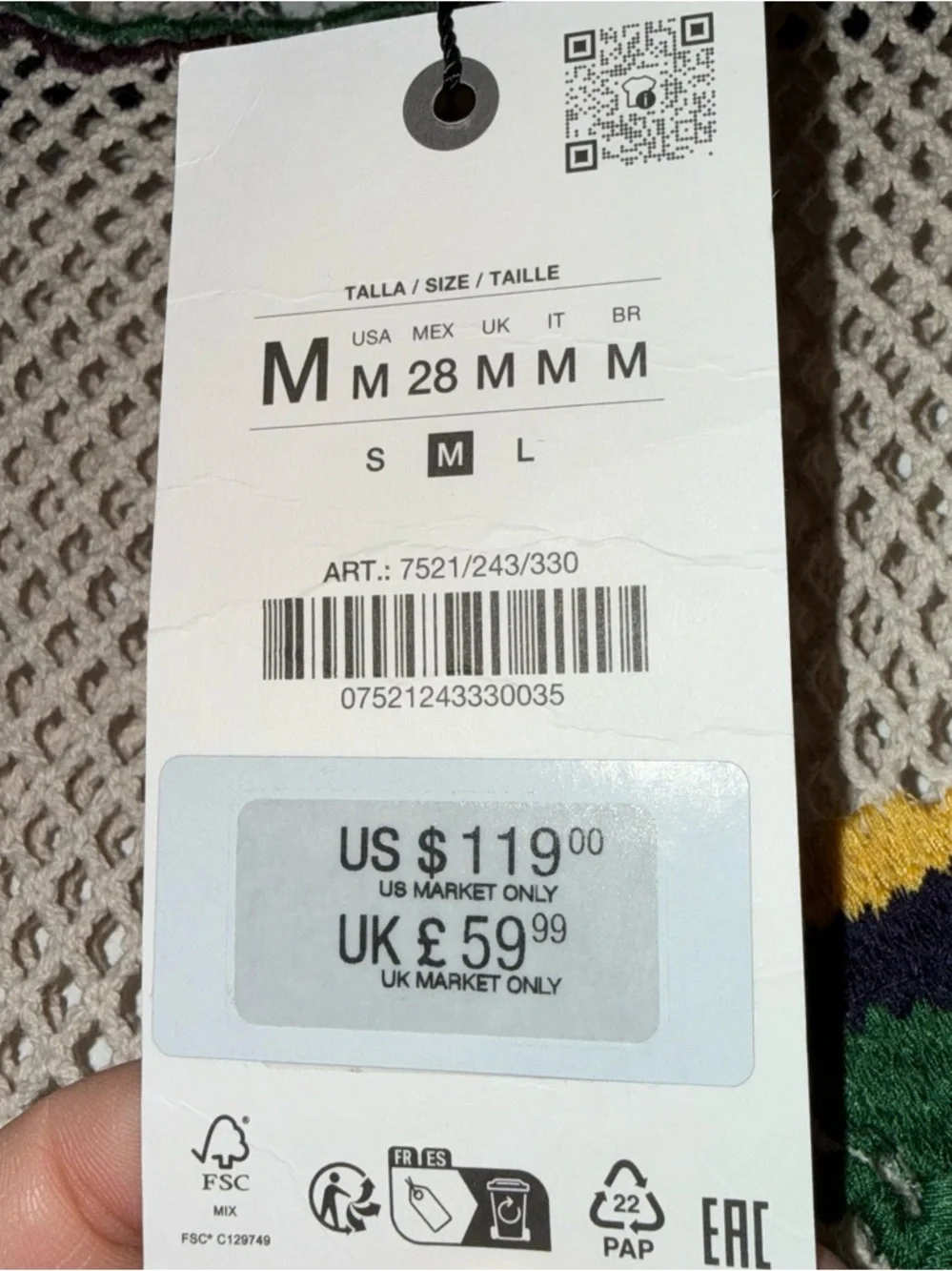 Zara Embroidered Crochet Floral Tank Dress in Cream/Multi NWT Size Medium - Picture 11 of 13